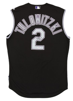 Troy Tulowitzki Signed 2014 Colorado Rockies Game Used Alternate Jersey  
